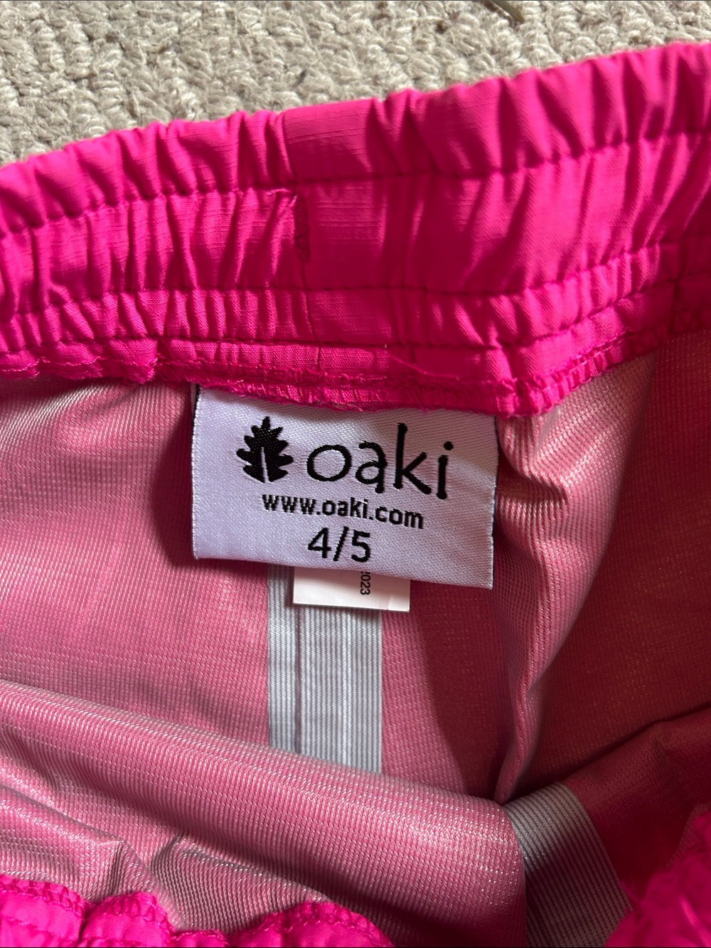 Oaki Hot Pink Kids Rain & Trail Pants - Size 4/5 - Picture 2 of 5